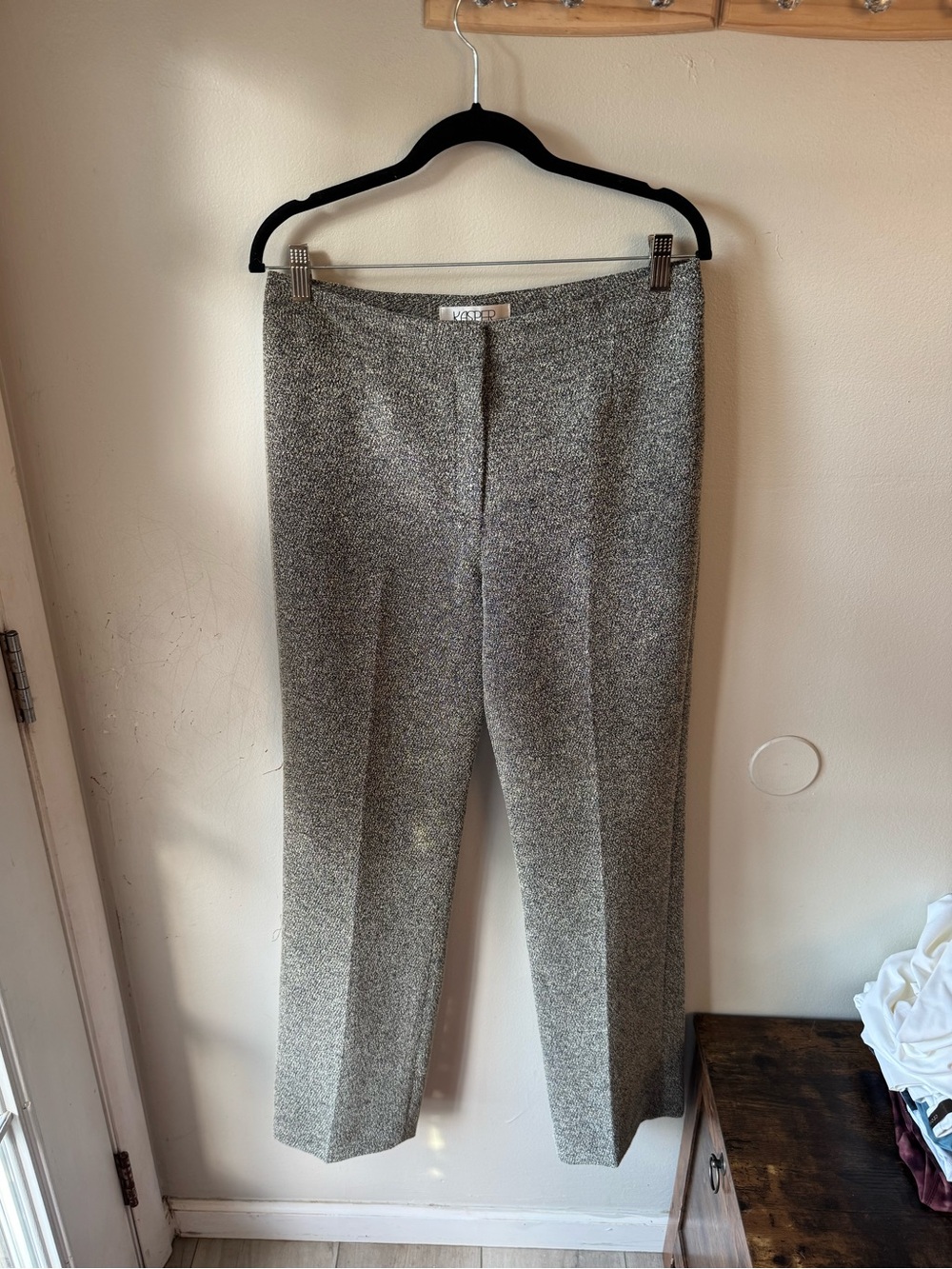 Kasper Tweed Knit Straight Leg Lined Trousers Dress Pants Size 6